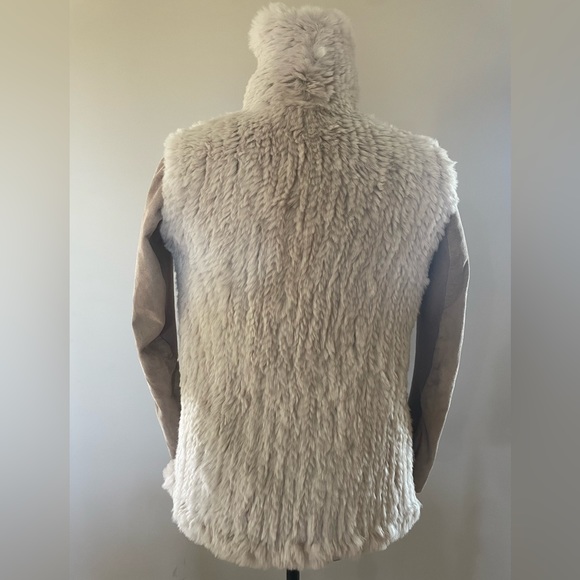 JUNE - Genuine Dyed Rabbit Fur and Suede Jacket w/ front angled pockets - XS - Picture 5 of 12